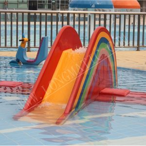 Kids rainbow slide in water park