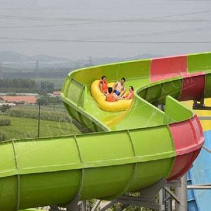 Traditional Family slide with raft in water park